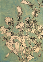 orchid, St. Martin, 2016, 18 x 24 inches, ink and oil