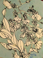orchid,  St. Martin 2016,  21 x 16 inches, ink and oil