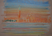 Venice Dry Pastel on Colored Paper