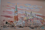 Venice Dry Pastel on Colored Paper