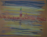 Venice Dry Pastel on Colored Paper