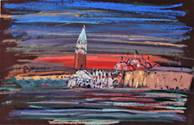 Venice Dry Pastel on Colored Paper