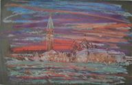 Venice Dry Pastel on Colored Paper