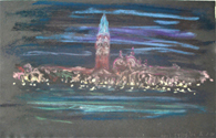 Venice Dry Pastel on Colored Paper