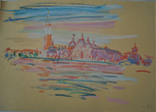 Venice Dry Pastel on Colored Paper