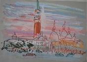 Venice Dry Pastel on Colored Paper