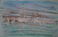 Venice Dry Pastel on Colored Paper