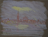 Venice Dry Pastel on Colored Paper