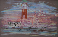 Venice Dry Pastel on Colored Paper