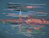 Venice Dry Pastel on Colored Paper