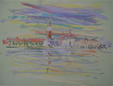 Venice Dry Pastel on Colored Paper